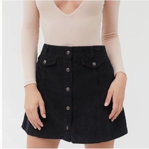 NWT Urban Outfitters BDG black corduroy button skirt in size medium